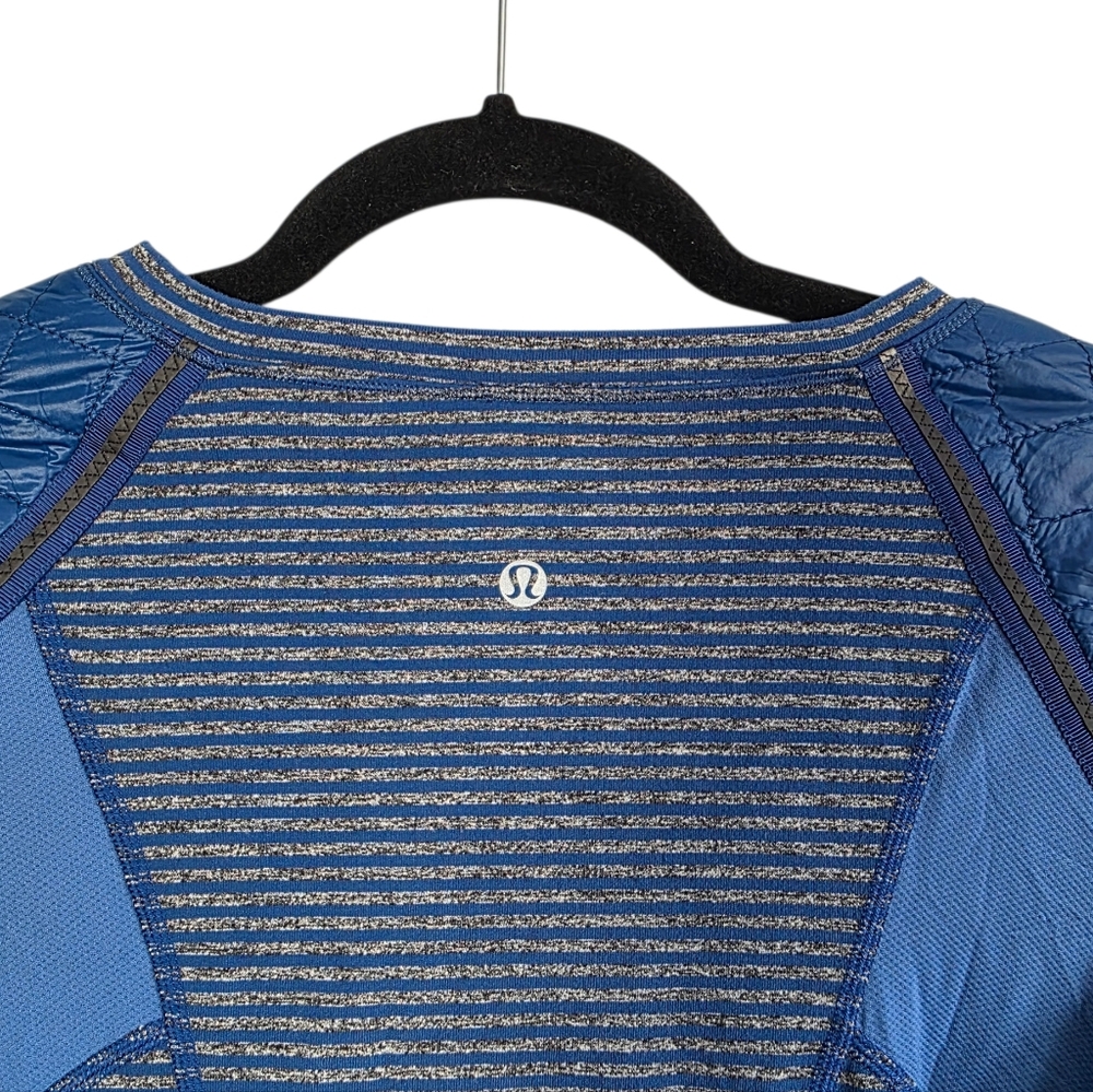 Lululemon Run: Ice Queen Long Sleeve Slope Stripe Limitless Blue 8 - Picture 7 of 9